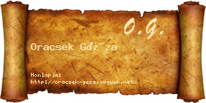 Oracsek Géza névjegykártya